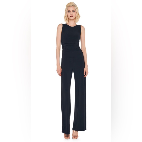 Norma Kamali Pants - NWT NORMA KAMALI Black Shirred Waist Sleeveless Jumpsuit Size Small